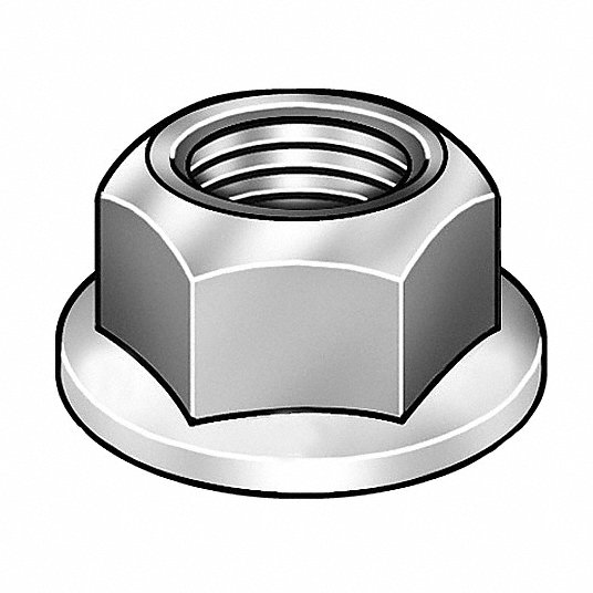 Grainger Approved Lock Nut, 1/2Inch-13, Grade 2, Steel, Zinc Plated, PK 50 4FAY2