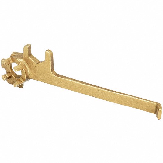 Grainger Approved Drum Plug Wrench, 3/4 in, 2 in, Brass Alloy, Natural 3AY72G