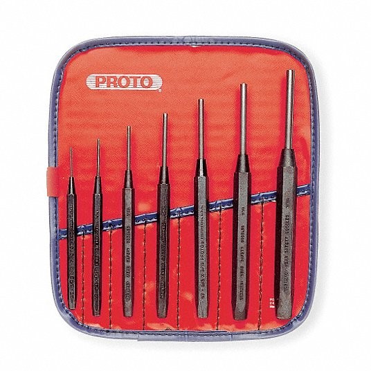 Proto Steel Drive Pin Punch Set, PC 7 3R111 J47A