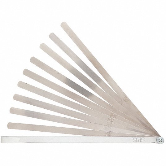 Proto Long-Blade Feeler Gauge Set, Thickness Range 0.001 in to 0.02 in, Number of Feeler Blades 12 J000SL