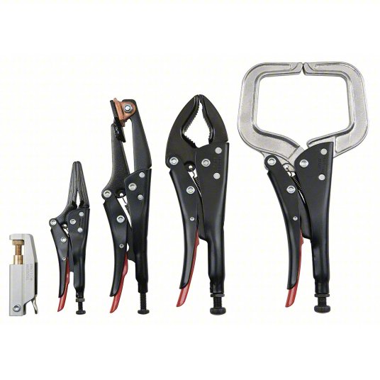 Proto Locking Plier and C-Clamp Set, Long Nose, 1 61/64 inch Max Jaw Opening, 6 7/8 inch Overall  Length JWK5XL