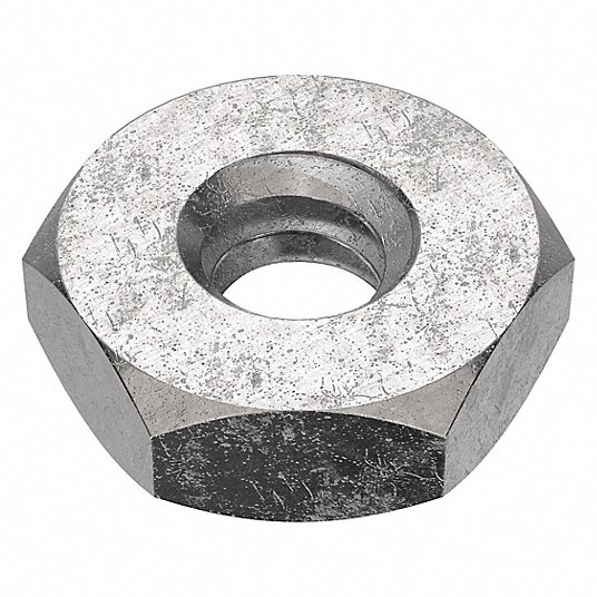 Grainger Approved Hex Nut, Machine Screw Nut, Stainless Steel, 18-8, Plain, #10-24 Dia./Thread Size, Right Hand CLC11