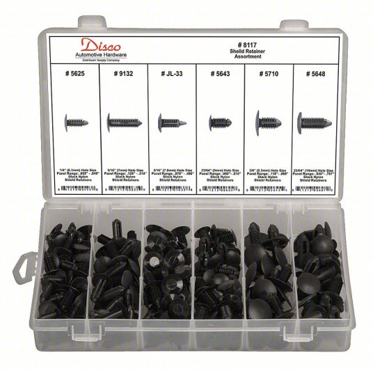Disco Car Plastic Rivets Fasteners, 210 Pieces 8117