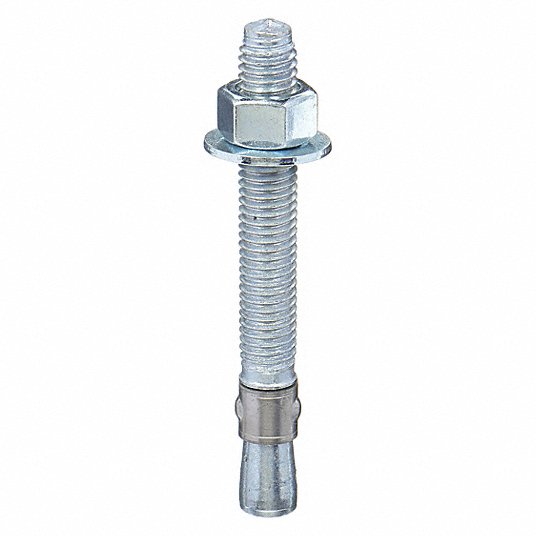 Red Head Steel Expansion Wedge Anchor, 2 3/4 in, 1/2 in Anchor Dia., Zinc Plated, 25PK WS-1226