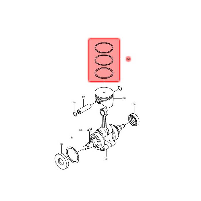 Makita Piston Ring Set, For BBX7600, EB7650TH, EB7660TH, PM7650H, PM7651H 197040-8