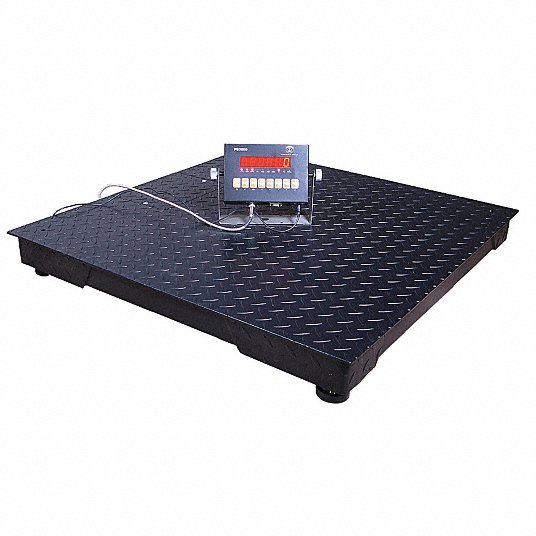 Pinnacle Floor Scale, Warehouse Pallet Scale, Digital Scale Display, Weighing Units kg, lb, 5000 lb., 48 in. L PS3000-44-5N