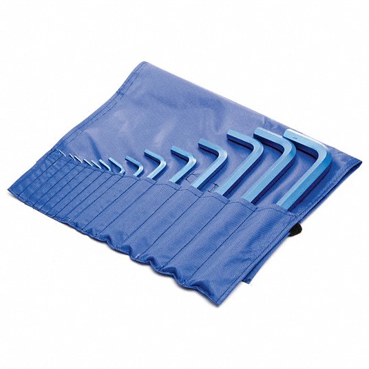 Hex Key Set, L, Metric, Long, 15 Pieces, Pouch, Steel UST260075