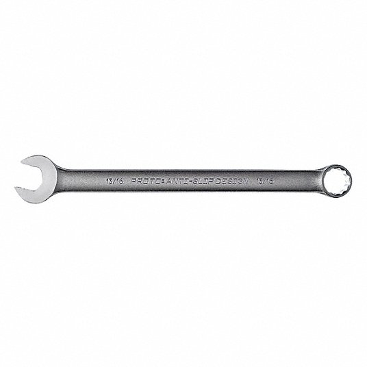 Proto Combination Wrench, Alloy Steel, Satin, 13/16 in Head Size, 12 in Overall Length1AKX1 J1226ASD