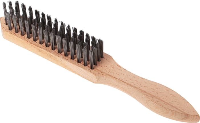 Euro Weld Plus WIRE BRUSHES WITH SS WIRE 4 ROWS & WOODEN HANDLE 48161423