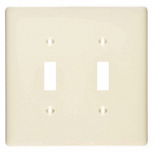Hubbell Wiring Device-Kellems Wall Plate Switch, Ivory, Number of Gangs 2 NP2I