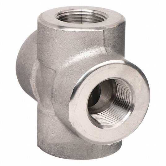 Grainger Approved 316 Stainless Steel Cross, FNPT, 1Inch Pipe Size1RTA5 401X30006