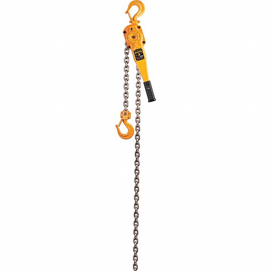 Harrington Lever Chain Hoist, 6,000 lb Load Capacity, 10 ft Hoist Lift, 1 1/2 in Hook Opening1TAJ9 LB030-10