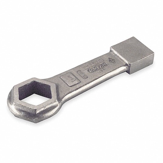 Ampco Striking Wrench, Aluminum, Bronze, Natural, Head Size 2 in, Overall Length 11 in, 0 °1TEC5 WS-1812