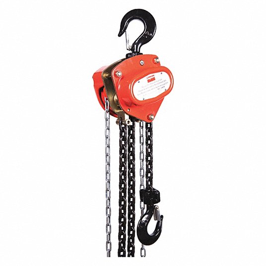 Dayton Manual Chain Hoist, 4,000 lb Load Capacity, 20 ft Hoist Lift, 1 17/64 in Hook Opening 1VW60