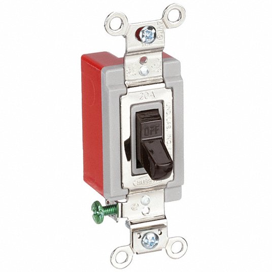 Hubbell Wiring Device-Kellems Wall Switch, 1-Pole, Maintained, Toggle HBL1221