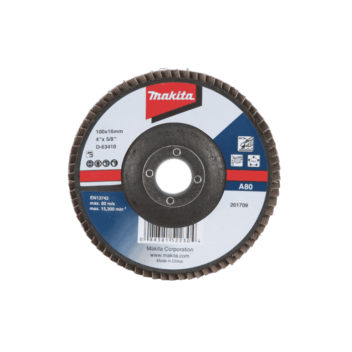 Makita Sanding Disc, 100×22.23mm, GRIT A80, For Metal, Nonferrous Material, PVC D-63410