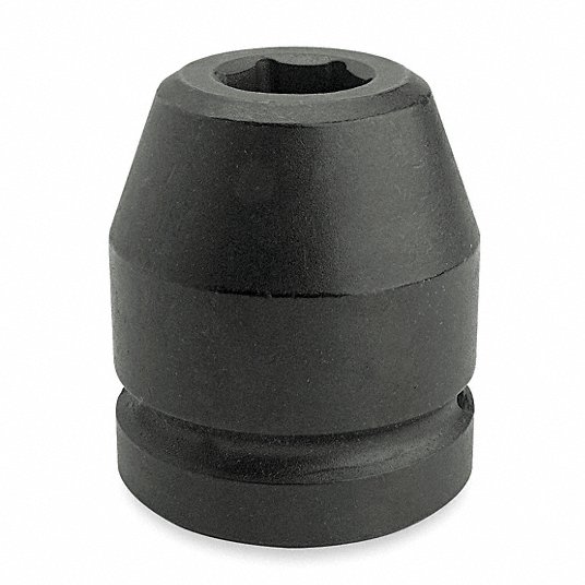 Impact Socket, 1 inch Drive Size, 27 mm Socket Size, 6-Point, Standard Depth, Black Oxide