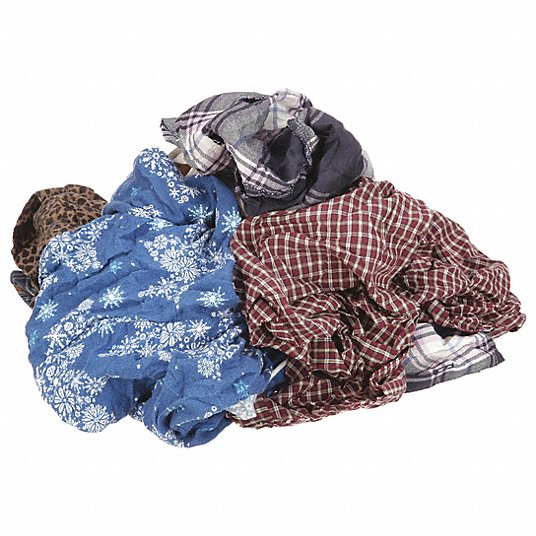 GENERAL Cloth Rag: General Purpose Cleaning, Cotton, mixed Colors, 11 kg