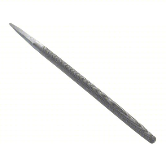 Westward Machinists File, Round, Double-Cut, Safe Edge Cut, Bastard Cut, 10 inch Length without Tang, Natural 1NFT1
