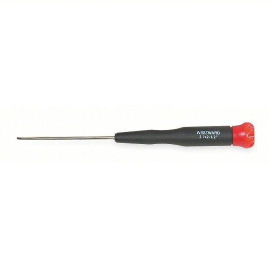 Westward Precision Screwdriver, 3.0mm Tip Size, Slotted, 7 1/2 inch Overall Length 1UG47