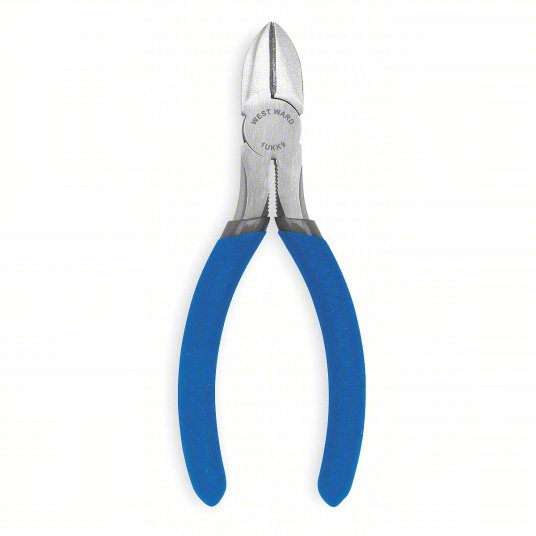 Westward Diagonal Cutting Plier, 5/8-inch Jaw Length, 5-inch Overall Length, Blue 1UKK9