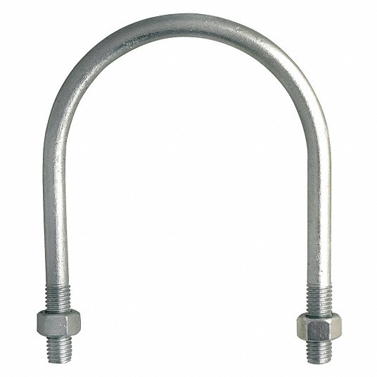 Grainger Approved U-Bolt Round Bend, Low Carbon Steel, Hot Dipped Galvanized, 3/8Inch-16, 1 1/4Inch Thread Length 53074 3