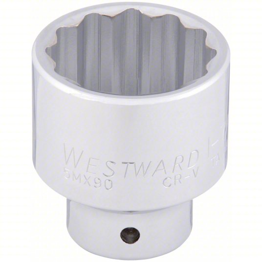 Westward Socket, 3/4 in Drive Size, 2-inch Socket Size, 12-Point, Chrome 5MX91