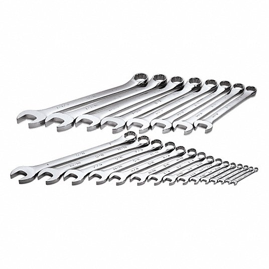 Combination Wrench Set, Alloy Steel, Chrome, 23 Number of Tools 86043