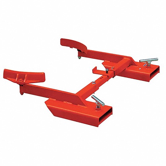 Drum lift attachment for fork truck, 30 gal, 55 gal , 1-Drum, 1,000 lb Load Capacity, 6 inH x 24 inW x 30 in Overall Length 21VG44