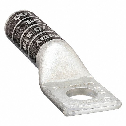 Burndy One-Hole Lug Compression Connector, Straight Barrel, Cable Size 2/0, Standard YA26