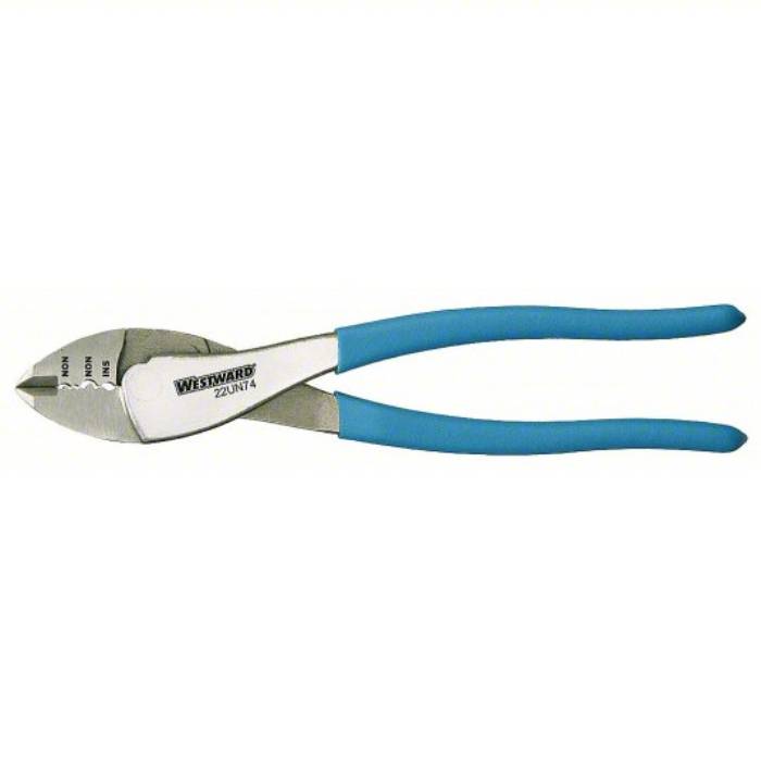 Westward Crimper, 10 AWG/12 AWG/14 AWG/16 AWG/18 AWG/20 AWG/22 AWG Crimping Capacity, 9 1/2 inch Overall Length, Manual 22UN74
