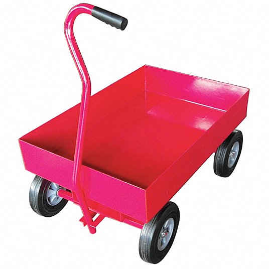 Grainger Approved Wagon Truck with Lipped Metal Deck, Solid, 1,000 lb Load Capacity 26Y483
