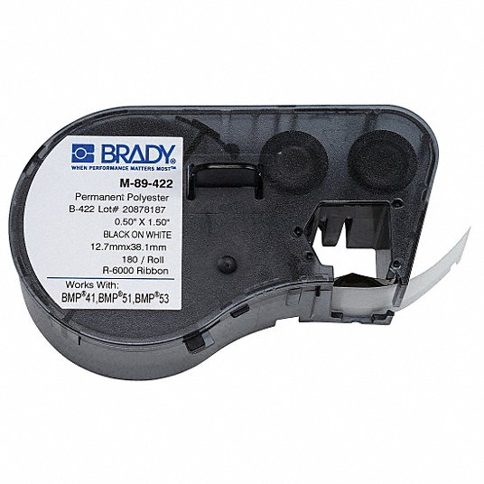 Brady Label Cartridge, Length 1/2 in M-89-422