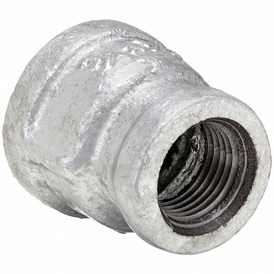 Grainger Approved Reducing Coupling: 2 1/2 x2Inch, Malleable Iron, Galvanized, Female NPT x Female NPT, Class 150 2WJ66