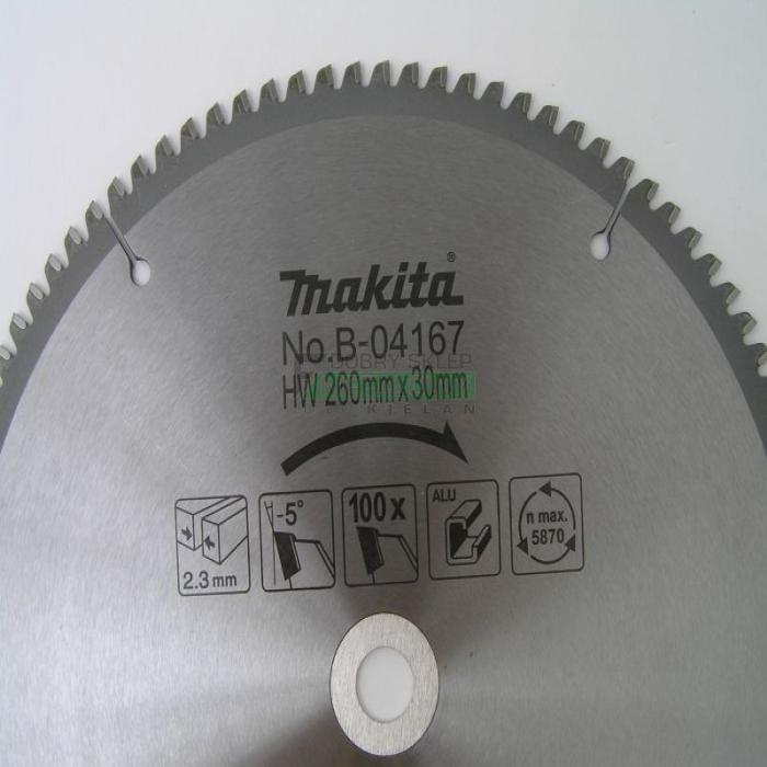 Makita Accessories, Specilalized Blades for Aluminium (260mm) B-04167