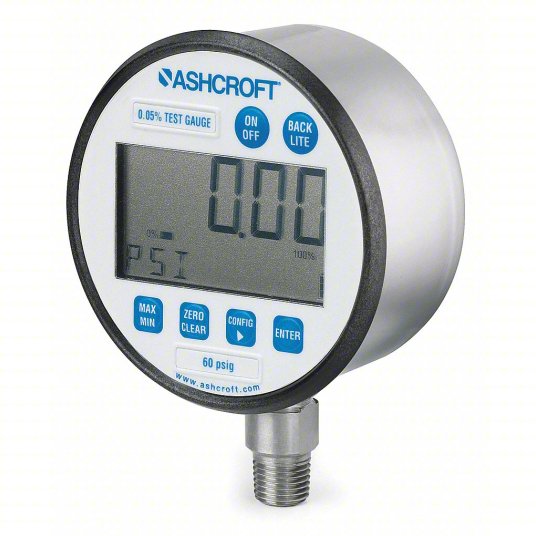 Ashcroft Digital Pressure Gauge, Calibrator Pressure Gauge, 14.7 to 15 psi, 3-inch Dial. 2089