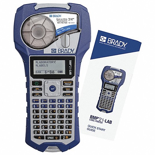 Brady Handheld Label Printer: No Wireless Connectivity, 3/4 BMP21-LAB