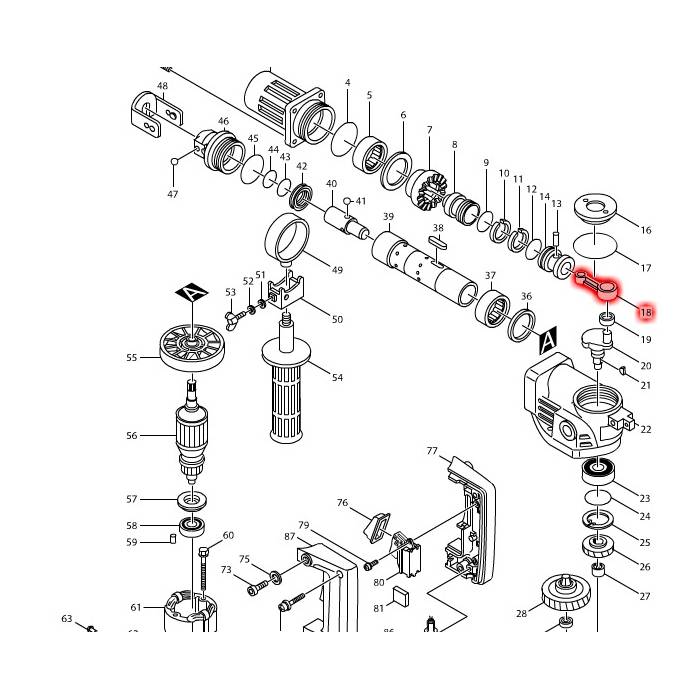 Makita Rod For HR3520, HR3520B 315248-4