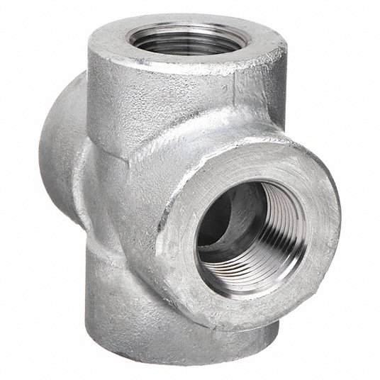 Grainger Approved Cross, Forged Steel, 1 1/2Inch x 1 1/2Inch x 1 1/2Inch x 1 1/2Inch Pipe Size 4TJJ5