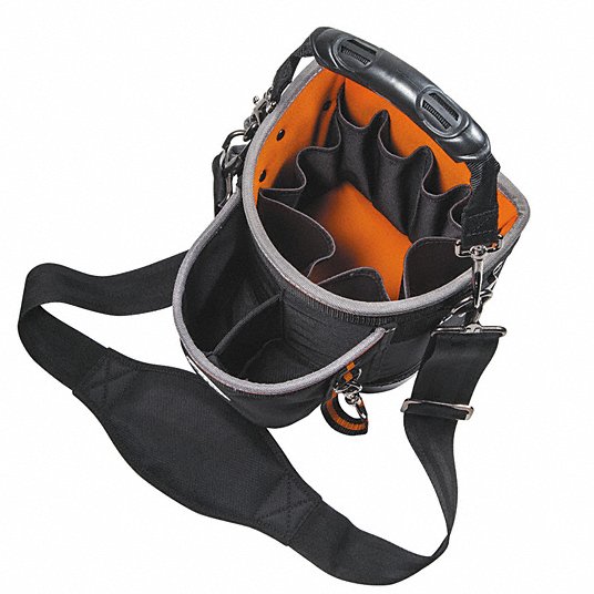 Klein Tool Tote, Ballistic Nylon, Electrician, , Number of Pockets 14, 8 in Overall Width 55419SP14