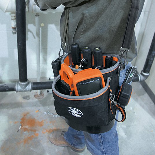 Klein Tool Tote, Ballistic Nylon, Electrician, , Number of Pockets 14, 8 in Overall Width 55419SP14