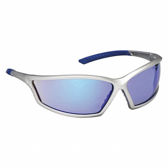 Gateway Safety, Inc Safety Glasses, Blue Mirror, Silver Frame, ScratchResist35WU61 41SL3M