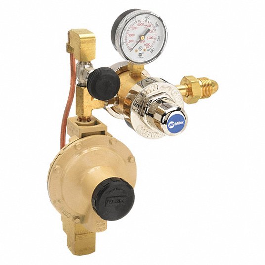 Nitrogen, Gas Regulator, CGA-580, Three Stage, Brass, 0.40 to 0.60 psi38N743 16391