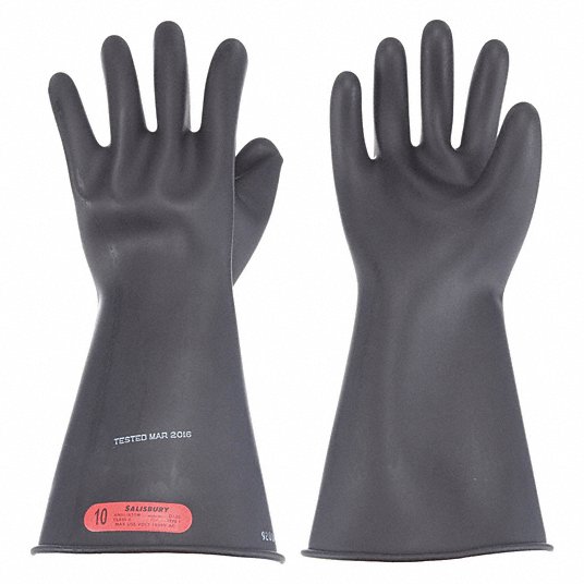 Electrical Insulating Gloves, Voltage Class Class 0, Black, 1000V AC / 1500V DC, 1 PRE014B/11 E014B11