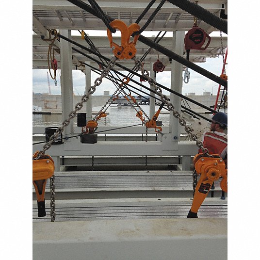Harrington Lever Chain Hoist: 4,000 lb Load Capacity, 59 lb Pull to Lift Rated Load LB020-10