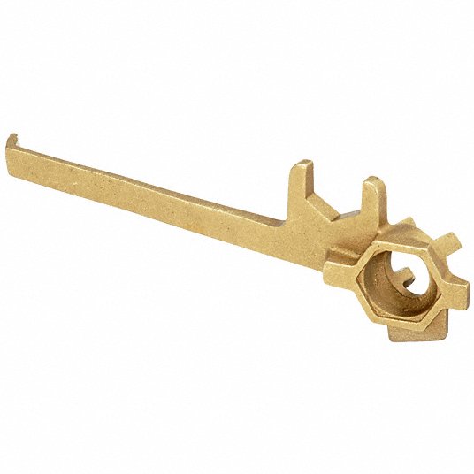 Grainger Approved Drum Plug Wrench, 3/4 in, 2 in, Brass Alloy, Natural 3AY72G