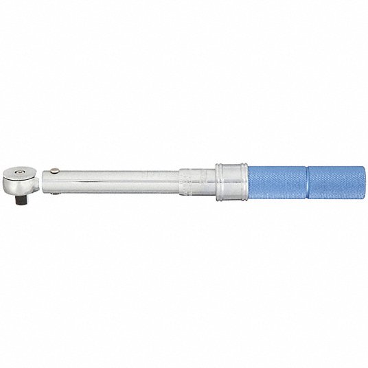 Westward Micrometer Torque Wrench, Foot-Pound/Newton-Meter, 3/8 inch Drive Size, 15 ft-lb to 80 ft-lb 6PAH9