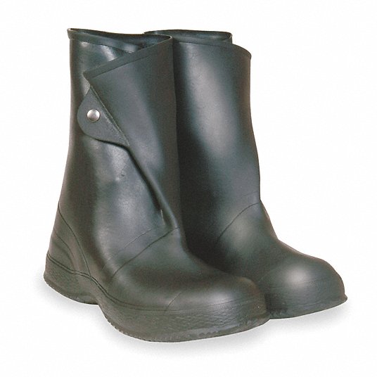 Talon Trax Overboot, Mid-Calf Shoe, Plain, Chevron, 10 Fits Shoe Size, Black, 2000, 1 Pair 3XE88