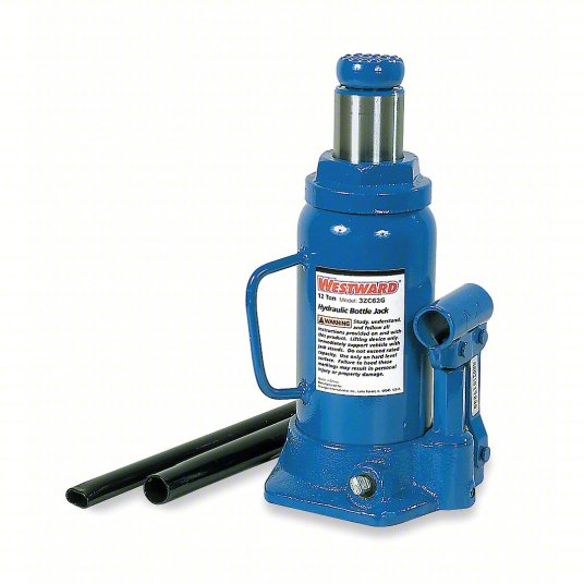 Westward Hydraulic Bottle Jack, Steel, Manual Handle, Mechanical, 9 3/8 inch Minimum Height 3ZC62