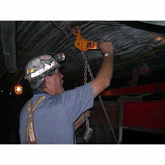 Harrington Lever Chain Hoist, 6,000 lb Load Capacity, 10 ft Hoist Lift, 1 1/2 in Hook Opening1TAJ9 LB030-10